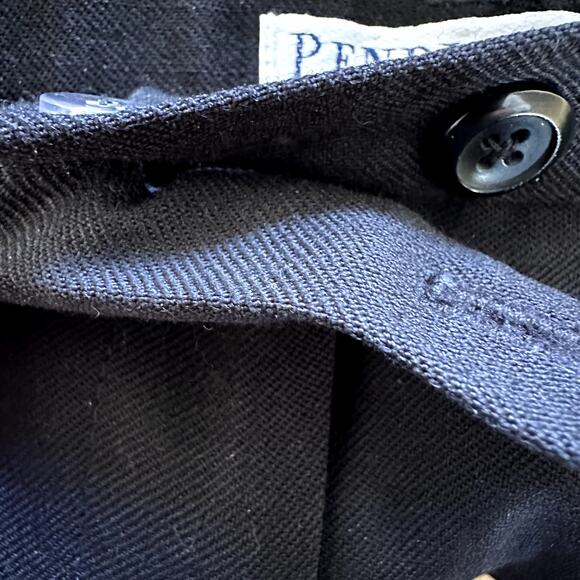 Vintage Pendleton Dress Pants 100% Virgin Wool 90s Pleated Pockets Black 6 28x28 - Picture 2 of 6